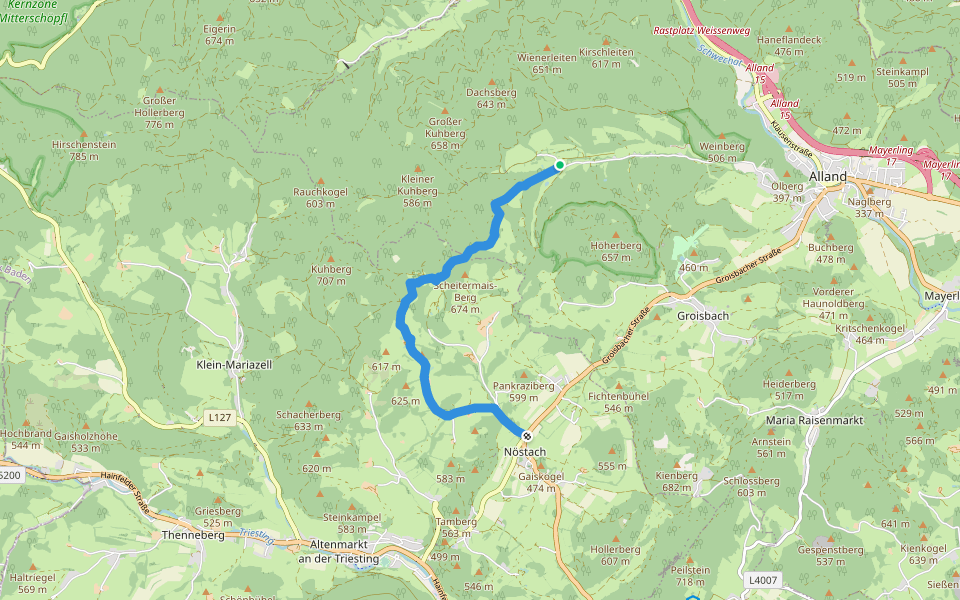 Glashütten - Nöstach walking route map in Glashütten