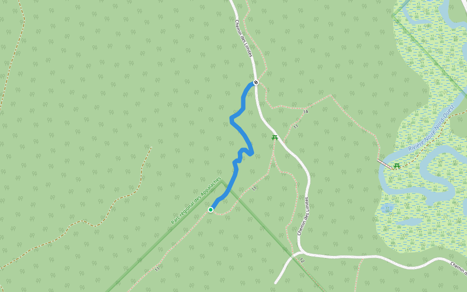 Accès Sentier du Garde Feu walking route map in Saint-Adalbert