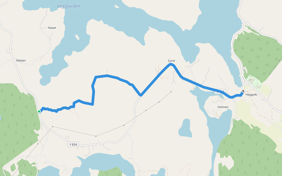Världsarvsleden: Etapp 12, Häggvik - Mädan walking route map in Mädan