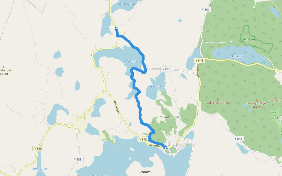 Världsarvsleden: Etapp 14, Nordingråvallen - Främmerveda walking route map in Främmerveda