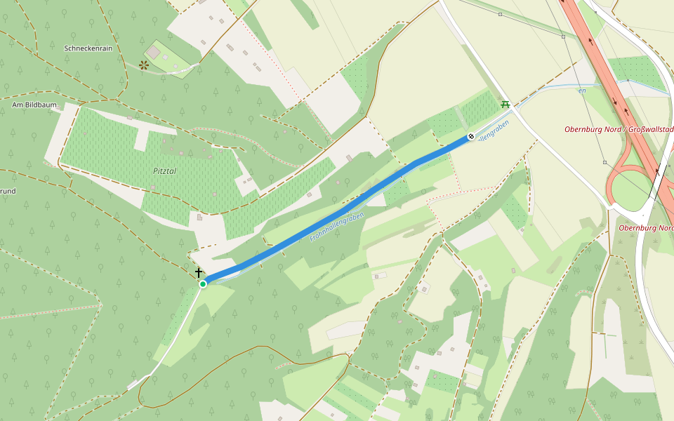 Kreuzweg Großwallstadt walking route map in Großwallstadt