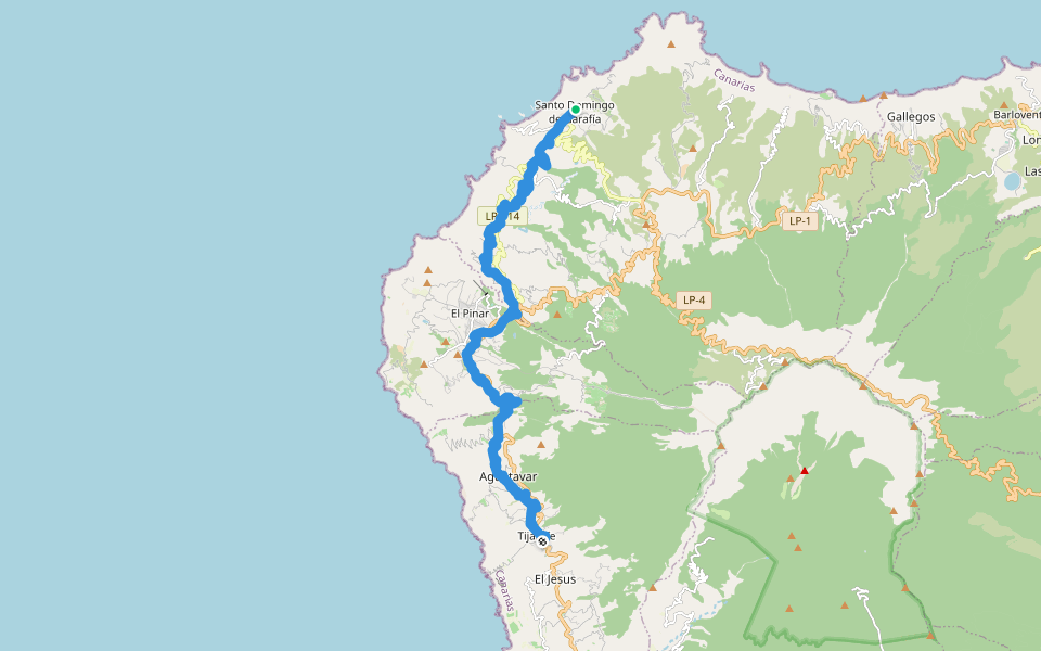 GR 130 - Camino Real de la Costa (Etapa 4) walking route map in Santo Domingo