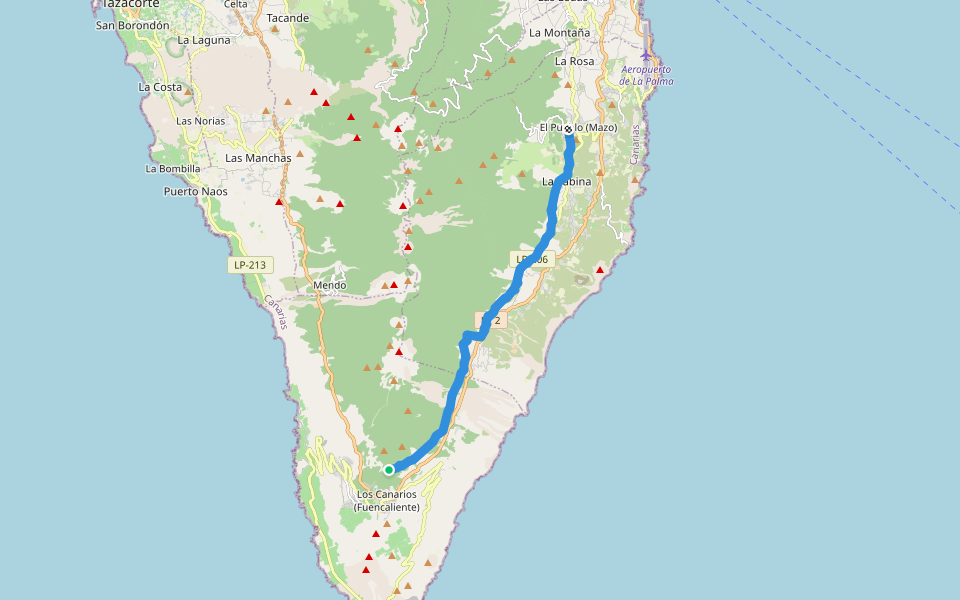 GR 130 - Camino Real de la Costa (Etapa 7) walking route map in Los Canarios