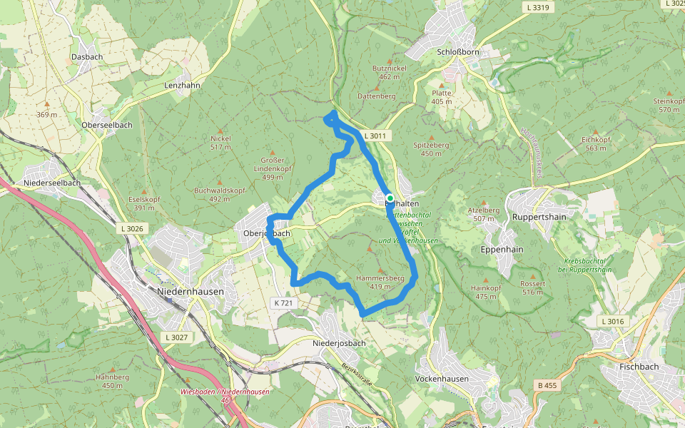 Keltenweg walking route map in Eppstein