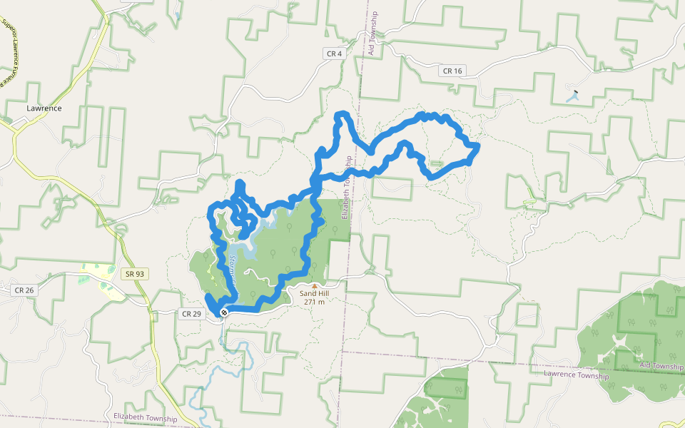 Vesuvius Backpack Trail walking route map in Pedro