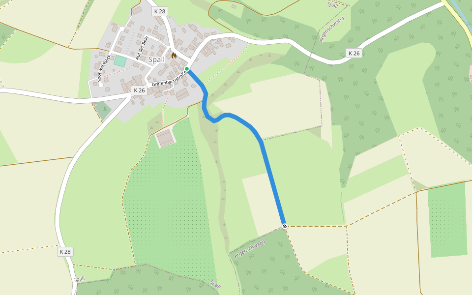 Spall - Gebrother Obstweg walking route map in Spall