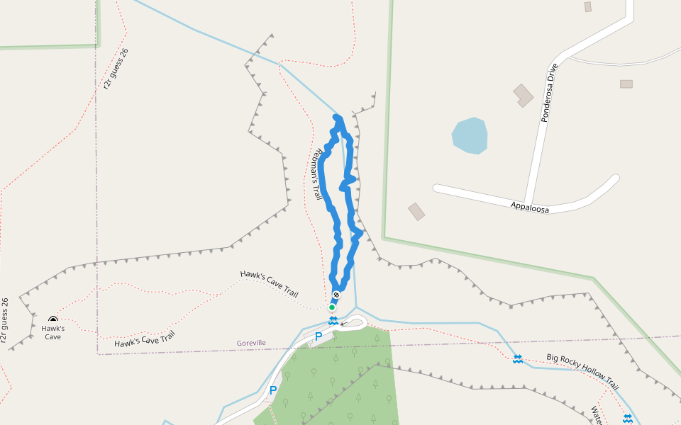 Rebman's Trail walking route map in Goreville