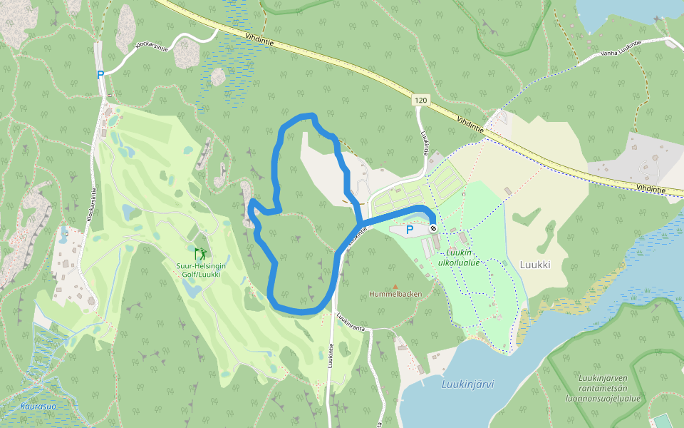 Reitti 2.5 km walking route map in Luukki