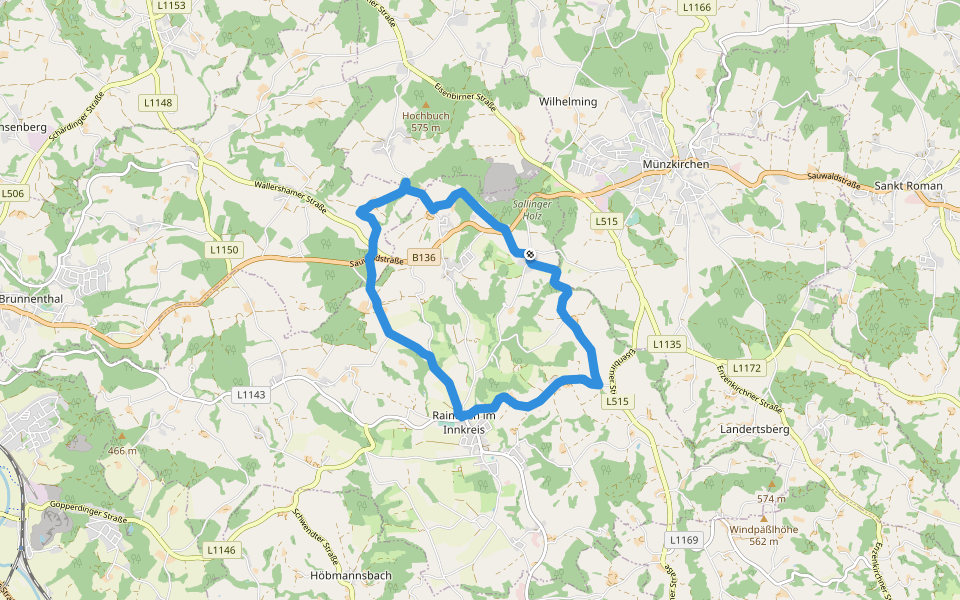Panoramaweg walking route map in Rainbach im Innkreis