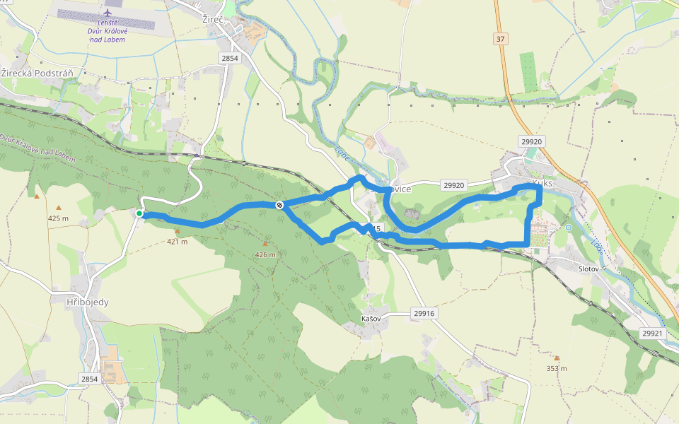 naučná stezka Půjdem spolu do Betléma walking route map in Hřibojedy