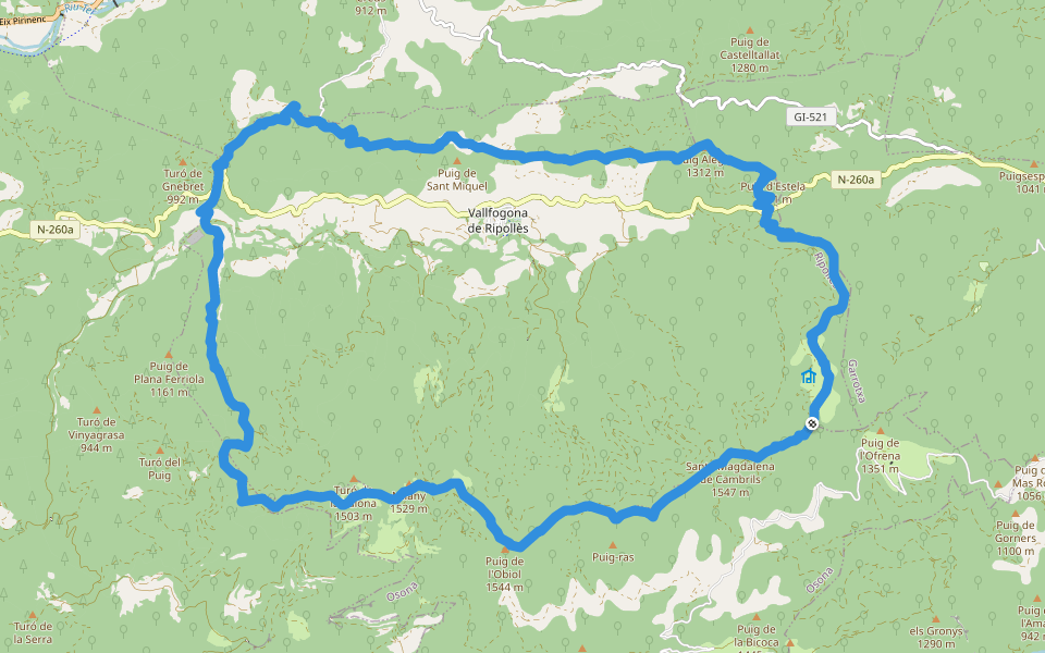 PR-C 59 Vallgofona de Ripollès-Vallfogona de Ripollès walking route map in Vidrà