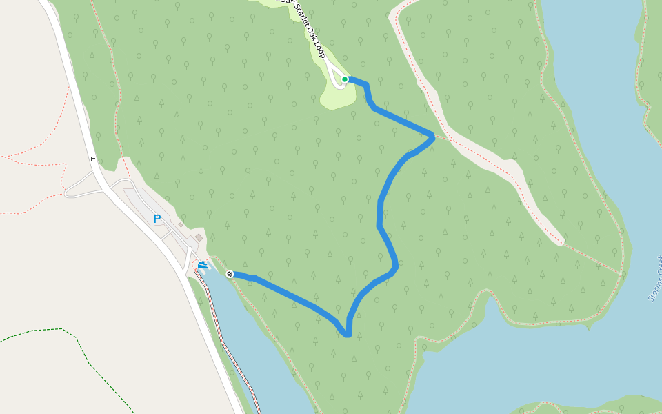 Scarlet Oak Trail walking route map in Pedro