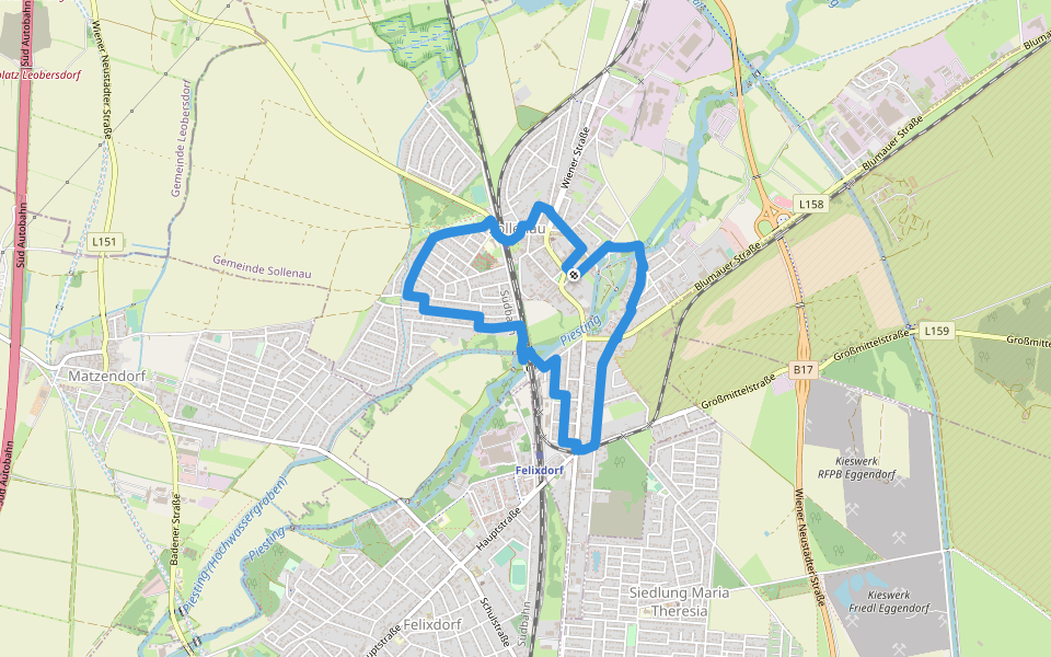 Eisdiele Harrer Runde walking route map in Sollenau