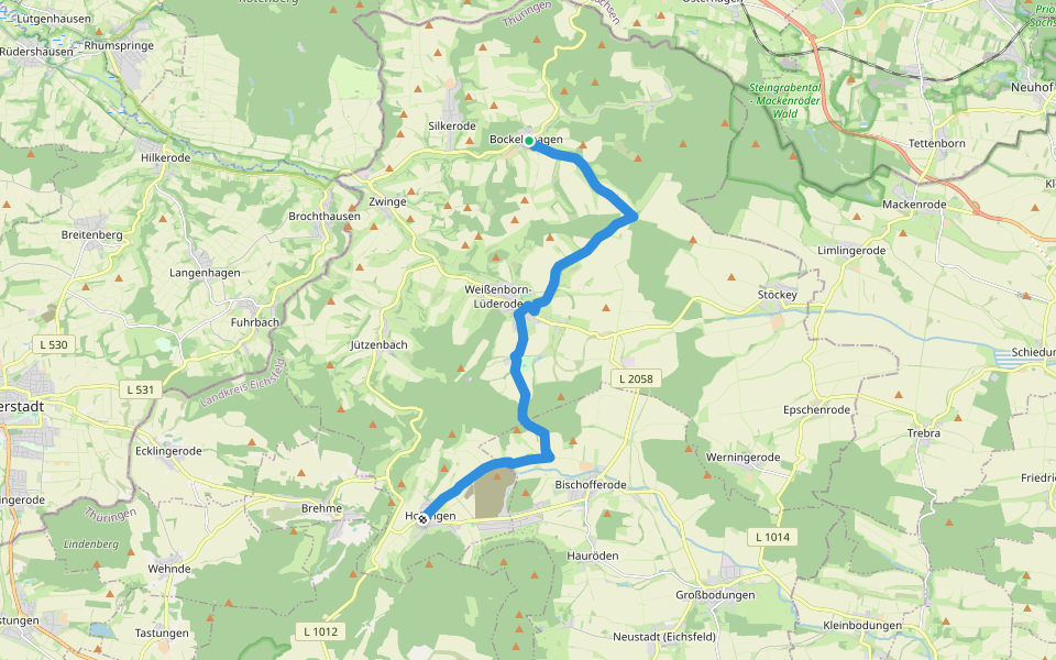Holungen-Bockelnhagen walking route map in Bockelnhagen