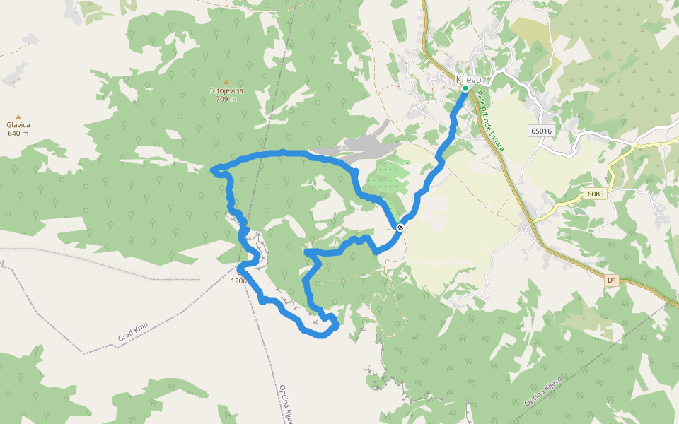 KijevskiBat_pješke walking route map in Kijevo