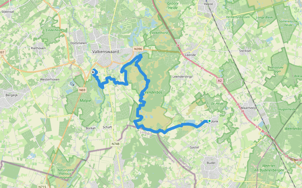 Brabants Vennenpad - 07 walking route map in Soerendonk