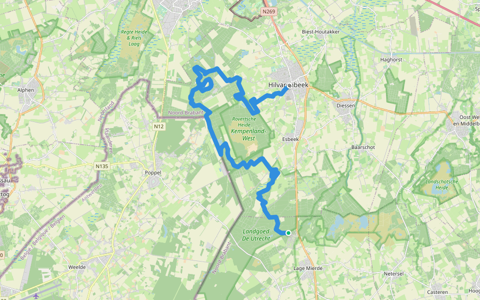 Brabants Vennenpad - 11 walking route map in Lage Mierde