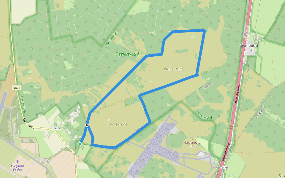 Deelerwoud - Groen walking route map in Deelen