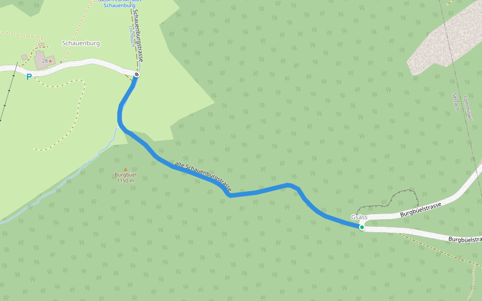 Gsäss - Schauenburg walking route map in Selzach