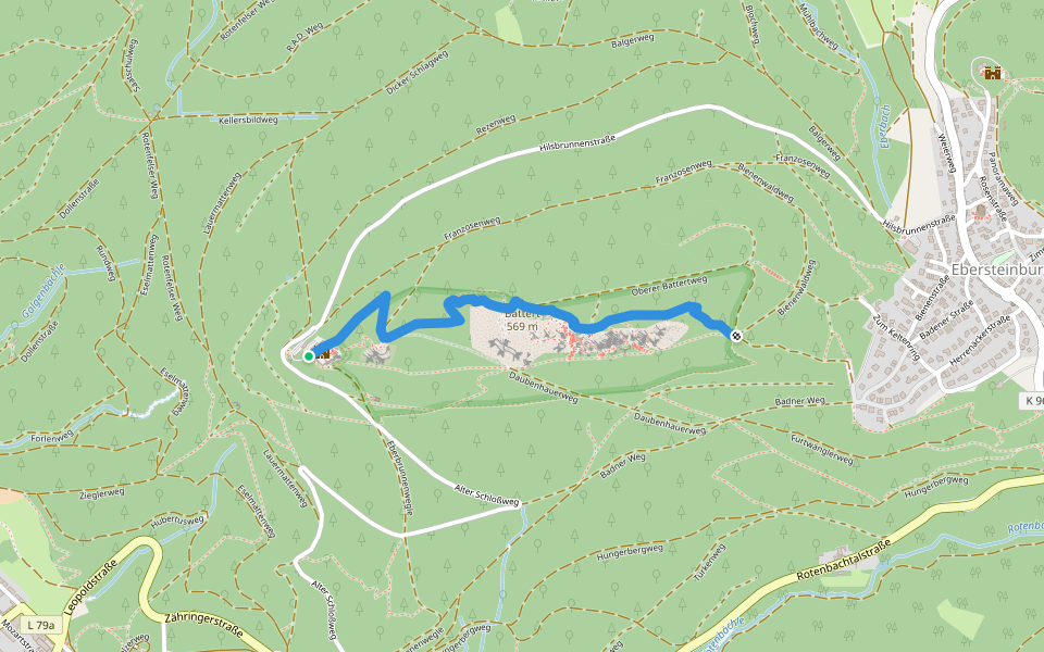 Battert Altes Schloss - Untere Batterthütte