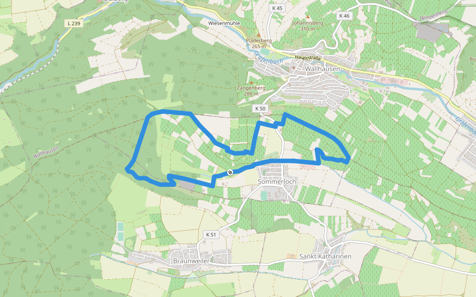 Sommerlocher Weg walking route map in Sommerloch