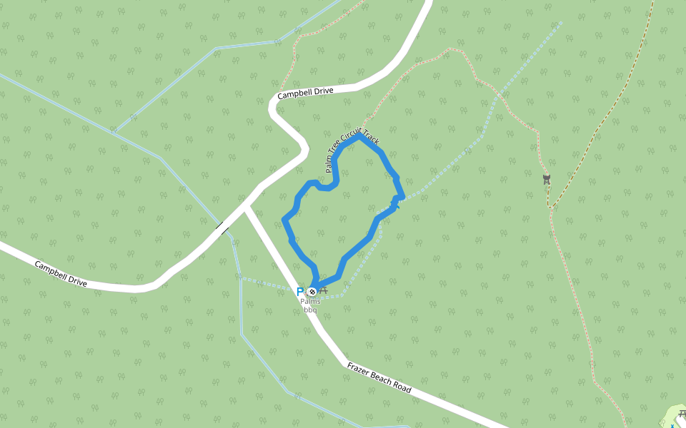 Palm Tree Circuit Track walking route map in Frazer Park