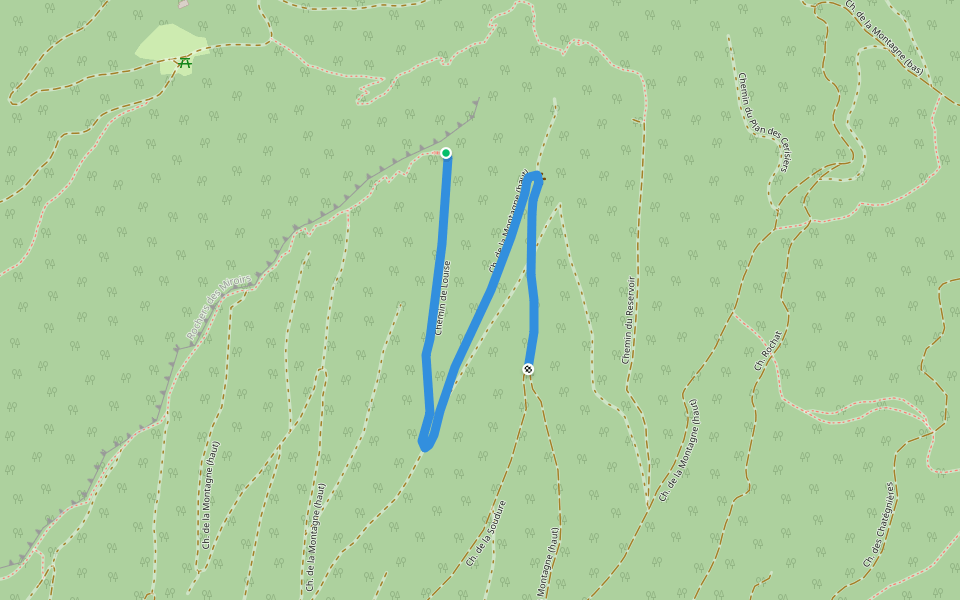 Le Belvédère - Forêt de Boudry walking route map in Boudry