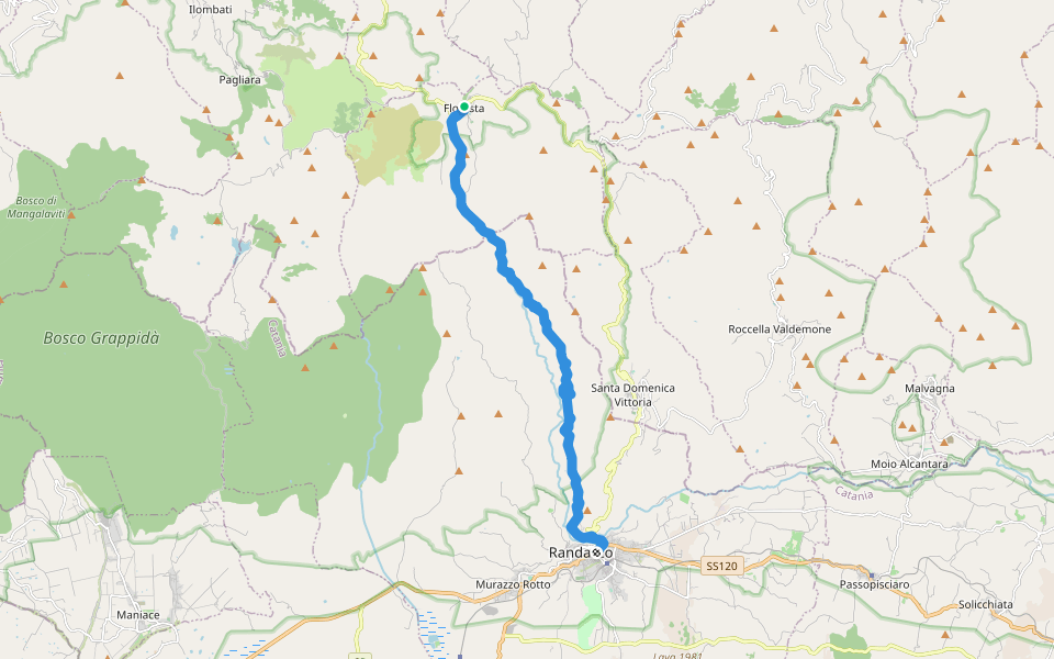 Sentiero Italia - Tappa V23A walking route map in Floresta