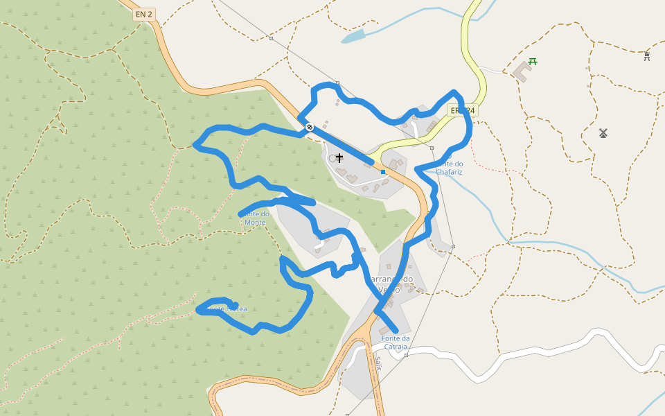 Barranco do Velho (Rota da Água) walking route map in Querença