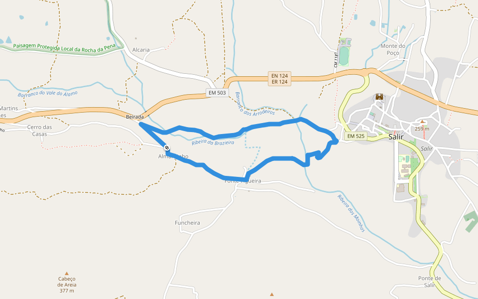 Almarginho (Rota da Água) walking route map in Salir