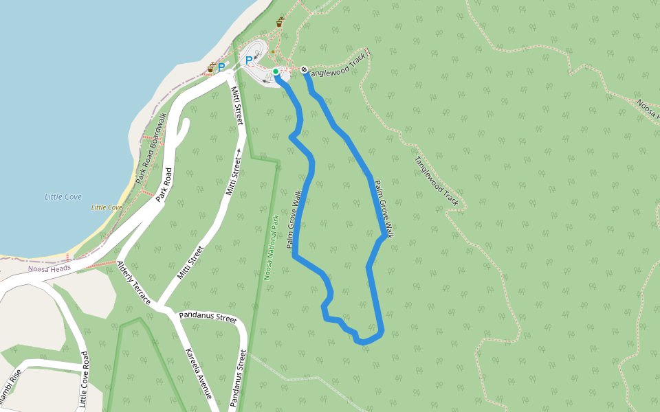Palm Grove Circuit walking route map in Noosa Heads