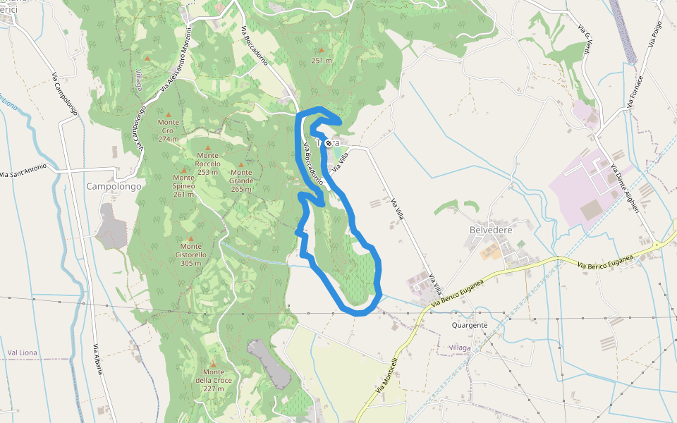 Sentiero delle Riveselle walking route map in Toara