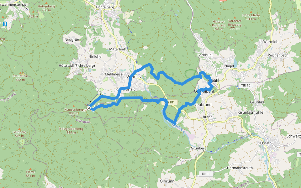Mehlmeisel Rundwanderweg Naabweg walking route map in Mehlmeisel