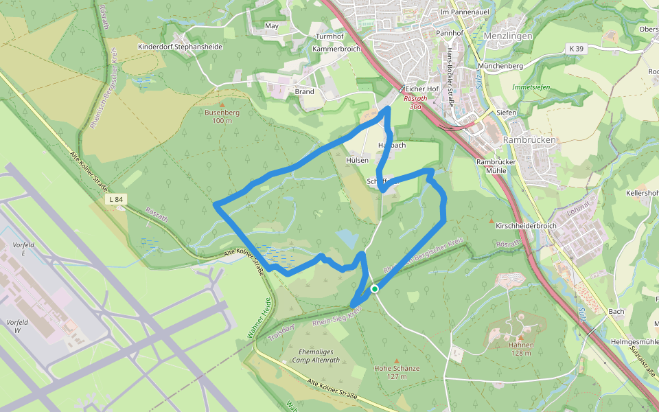 Herfeld-Tour walking route map in Troisdorf