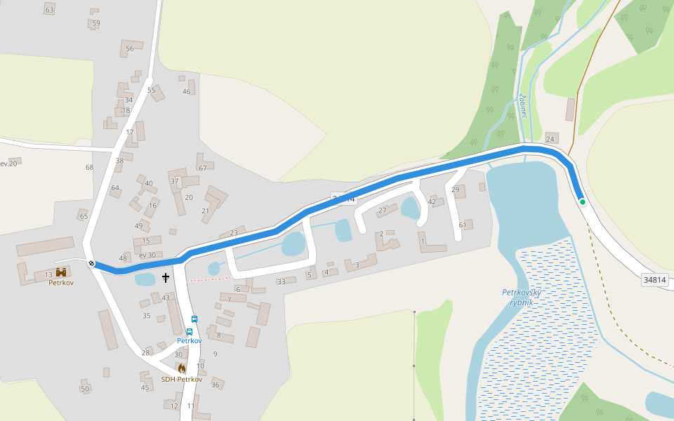 odbočka k rodnému domu Bohuslava Reynka walking route map in Lípa