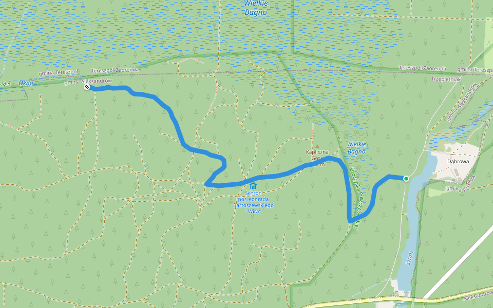 Obóz Wira - szpital 655 walking route map in Aleksandrów