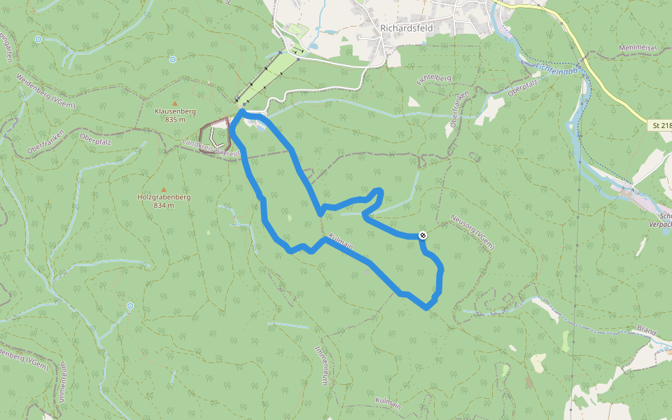 Mehlmeisel Rundwanderweg Wolfssäulenweg walking route map in Lenauer Forst