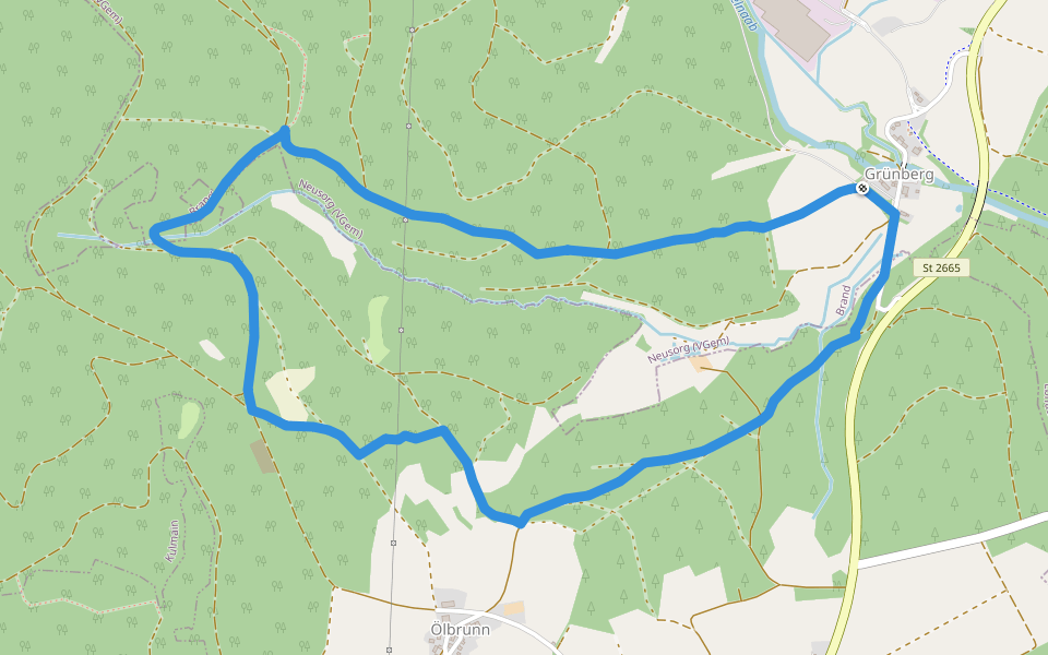 Brand Rundwanderweg Zinnerbrunnenweg walking route map in Brand