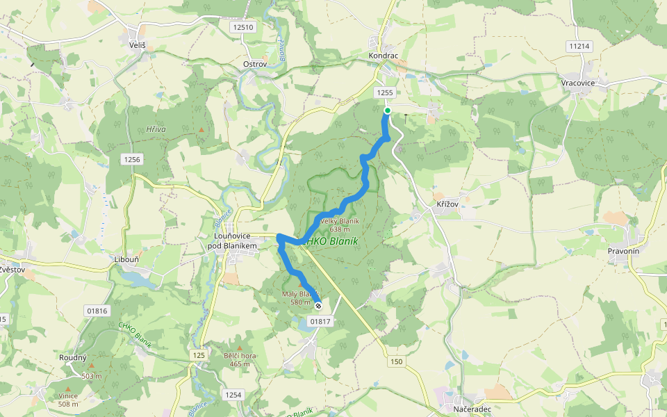 Svatojakubská cesta, Česko, Jihočeská trasa walking route map in Kondrac