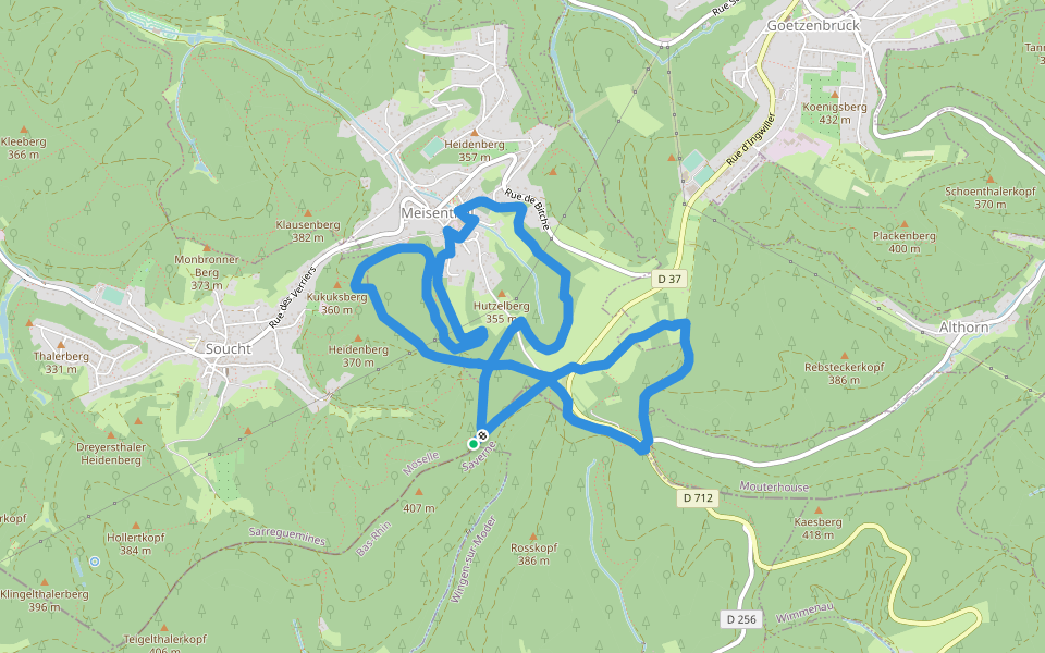 Parcours permanent du Mondfänger - 10 km walking route map in Rosteig