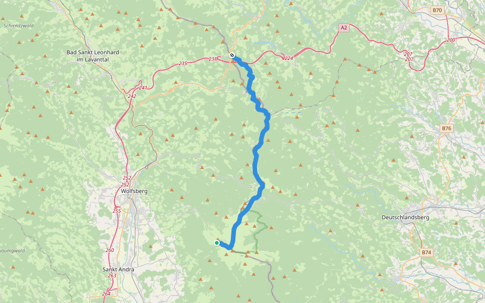 Via Alpina Purple A18 walking route map in Goding
