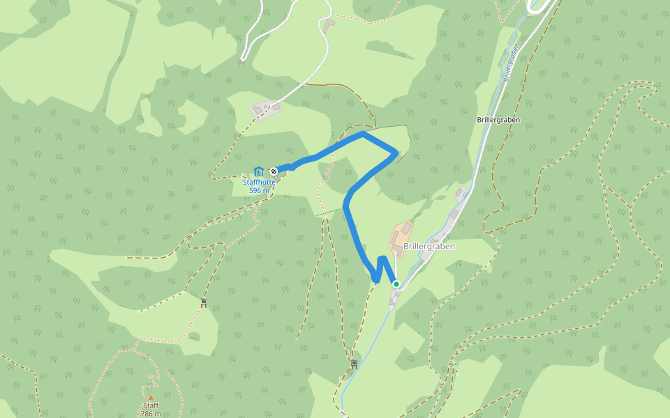 Gaupmann Briller - Staffhütte walking route map in Außer-Wiesenbach