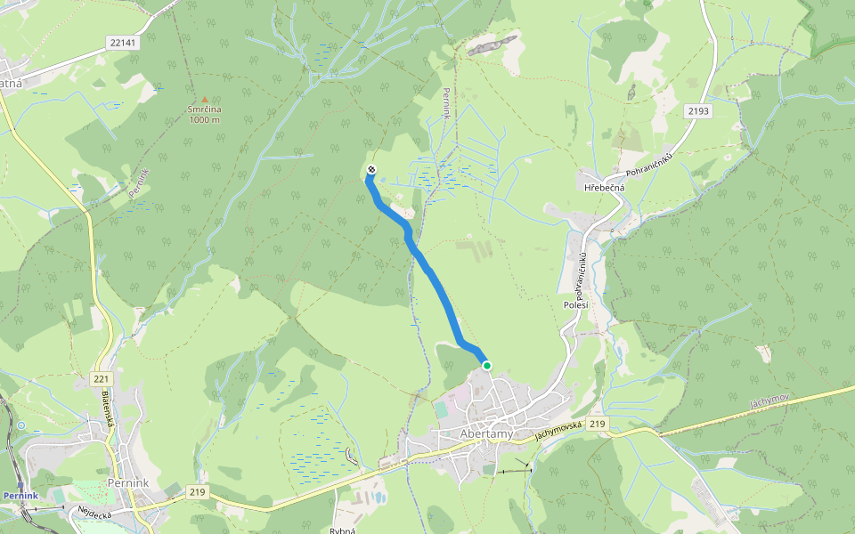 NS 17 Abertamských zastavení walking route map in Abertamy