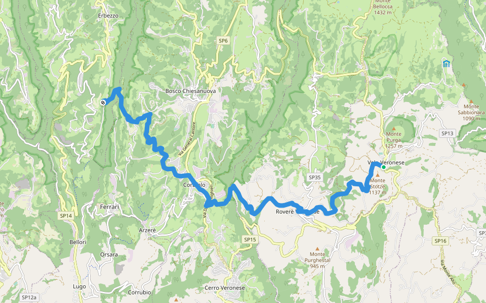 Dorsale Bassa della Lessinia sezione Velo - Genderli walking route map in Velo Veronese