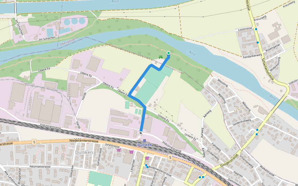 Dulliken - Dulliken ob Ei walking route map in Obergösgen