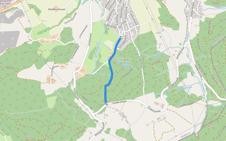 Eich - Höli walking route map in Däniken