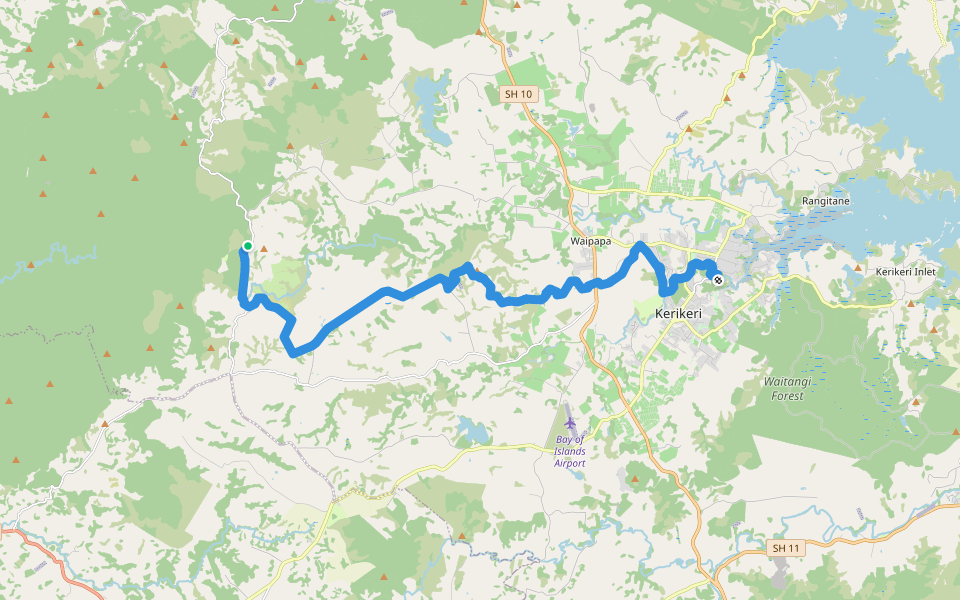 Te Araroa - 01 Northland - c Puketi campsite, Wairare Road to Kerikeri (Stone Store) walking route map in Puketi Forest