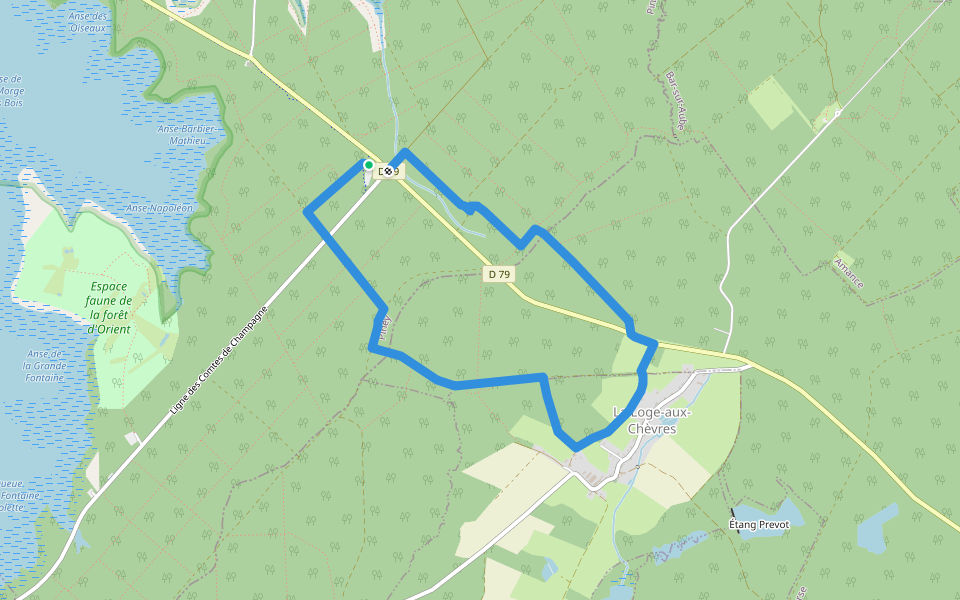 Le Grand Orient walking route map in Piney