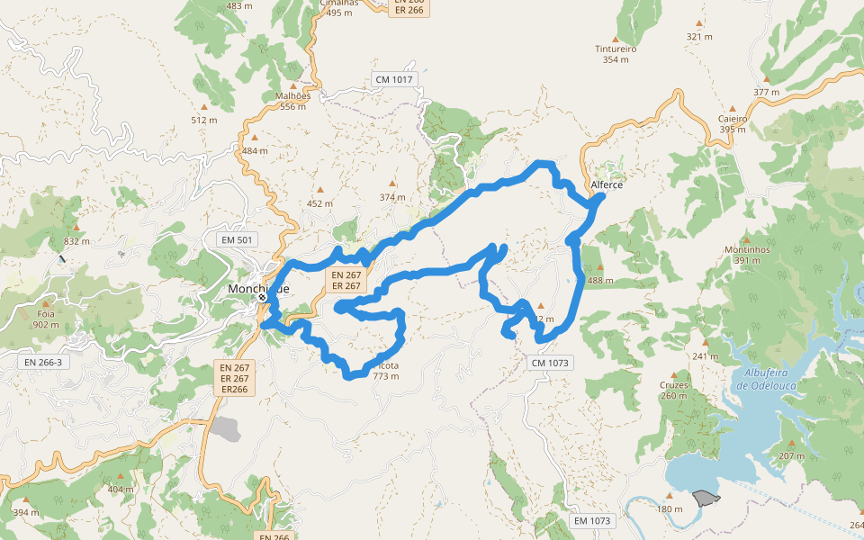 Circuito da Picota (Rota das Árvores Monumentais) walking route map in Monchique