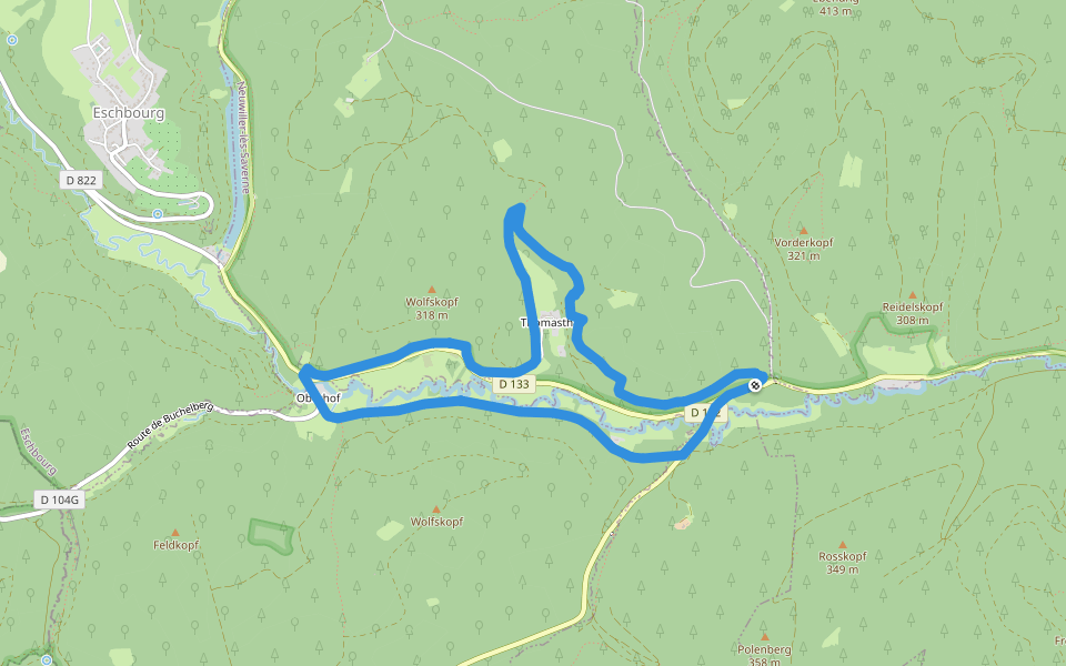 Anneau bleu walking route map in Neuwiller-lès-Saverne